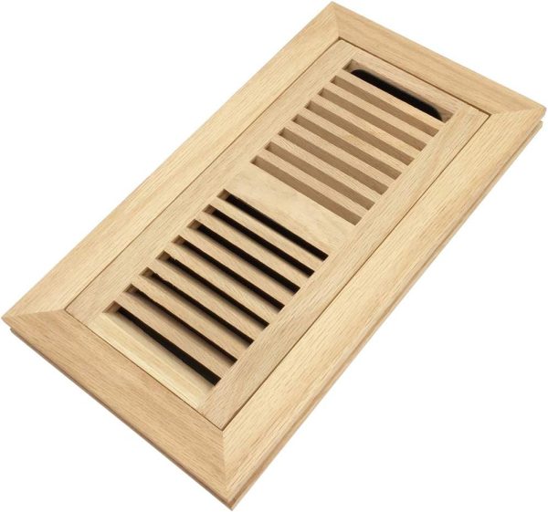 Unfinished Flush Mount Floor Vent 4 x 10 White Oak