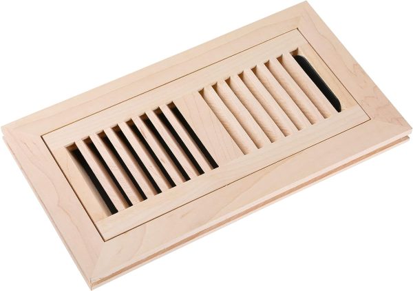 Unfinished Flush Mount Floor Vent 4 x 10 Maple