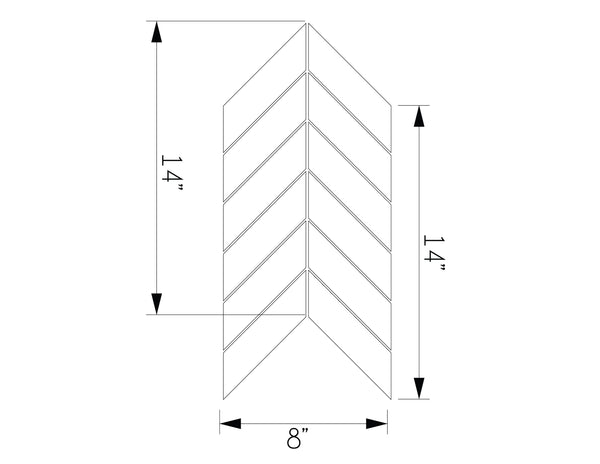 URBANWOOD GREY MATTE CHEVRON MOSAIC